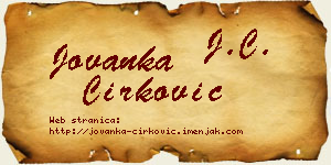 Jovanka Ćirković vizit kartica